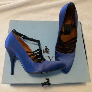 Lanvin Blue Satin pump- size 36.5